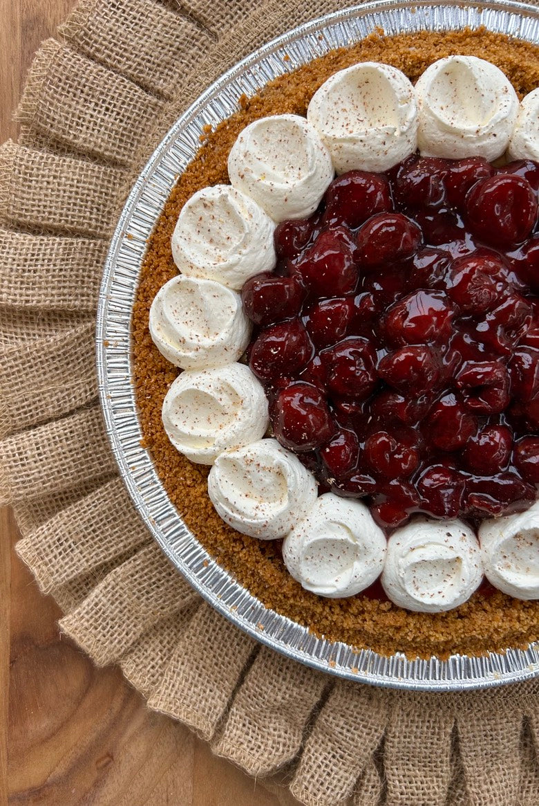 Tart Cherry Vanilla Bean Cheesecake Pie